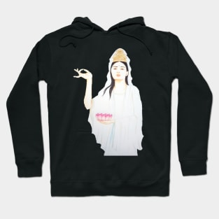 Kwan Yin, Goddess of Love and Compassion- Dark Red Hoodie